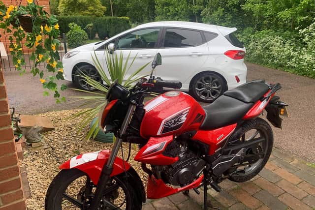 A red Keeway RKS motorcycle was reportedly stolen from a property in New Road, Banbury. (Image from owners)
