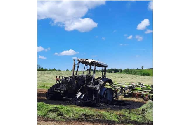 Crews respond to tractor fire in field near Banbury over the weekend