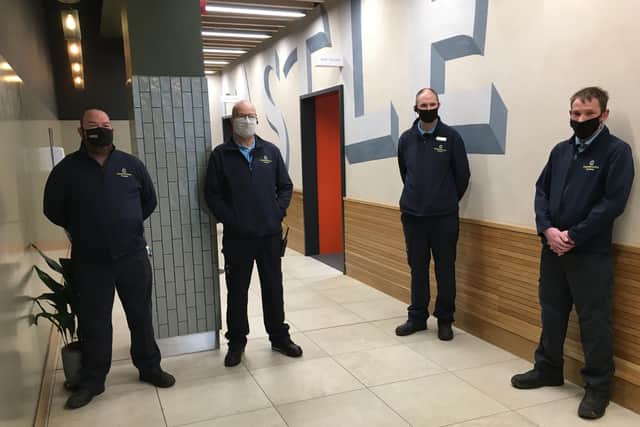Staff members at Castle Quay Shopping Centre (Image from Castle Quay)