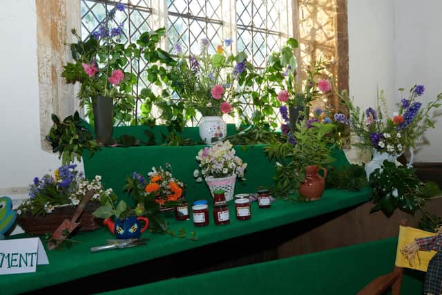 The allotment holders always produce a themed display for the Chipping Warden Church Festival