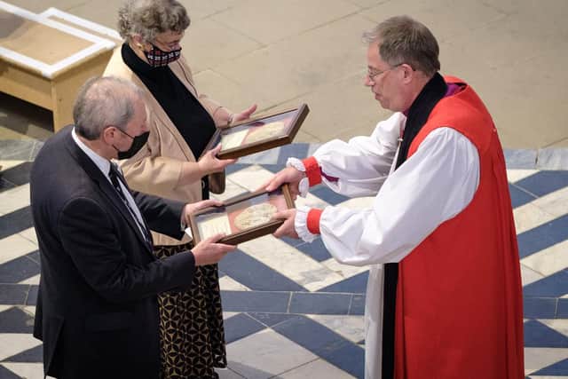 James McNamara and Katherine Winnow are admitted to the Order of St Frideswide by Bishop Steven