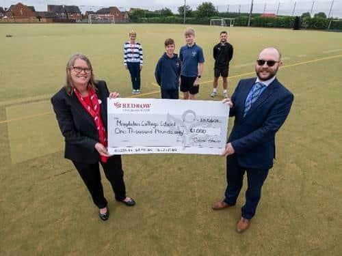 Redrow South Midlands has presented Magdalen College School in Brackley with a donation of £1000 as part of its community fund initiative. (submitted photo)