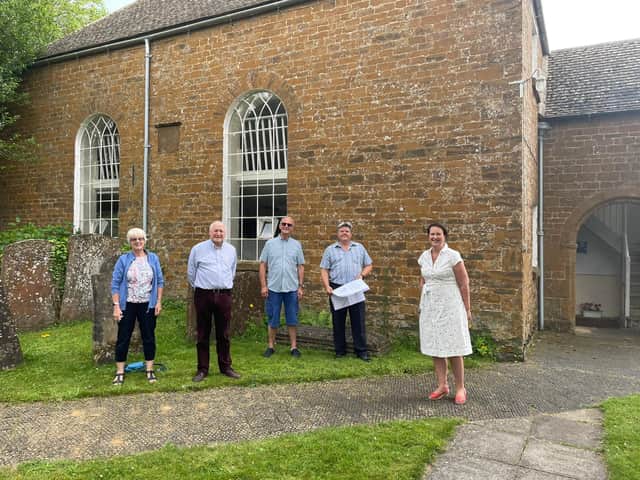 Banbury MP Victoria Prentis visited Hook Norton Baptist Church ahead of its plans to renovate the church's grade II listed chapel.  (Pictured members of the church congregation and Victoria Prentis)