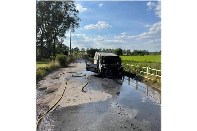 Oxfordshire Fire and Rescue firefighters from Bicester attended a van alight yesterday afternoon (Wednesday July 14) in Somerton.