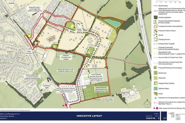Illustration of the plans for 825 new homes to come the Longford Park area of Banbury approved by Cherwell District Council on Thursday July 15 (Image from the planning application)