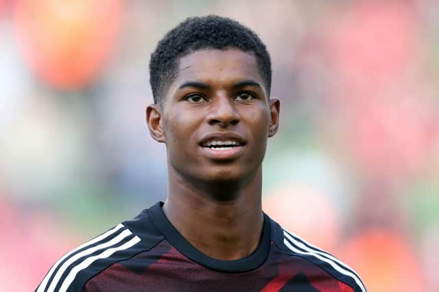Football hero Marcus Rashford who encouraged the Government to provide free meals for children of needy families in the school holidays