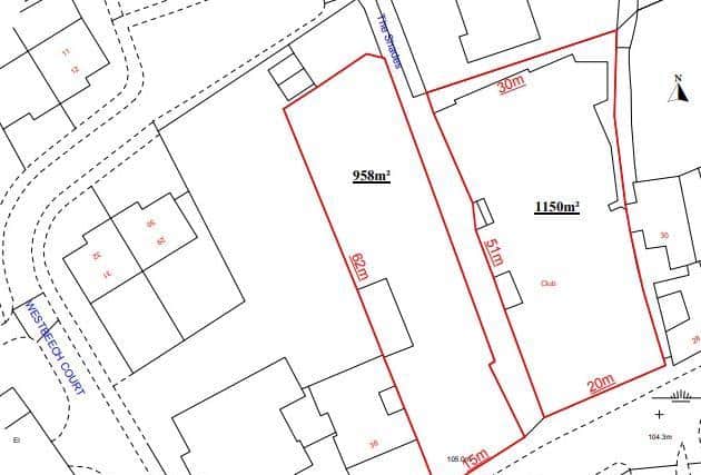 A site plan for the town centre premises of the Trades and Labour Club which could be redeveloped as housing