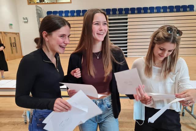 Year 11 students at North Oxfordshire Academy picking up their GCSE results