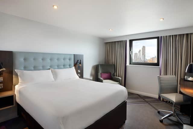 A room inside the new Premier Inn hotel set to open in the Banbury town centre on Friday August 20 (Image from Castle Quay)