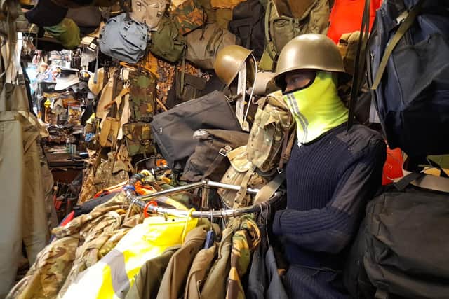 Military gear sold at Troopers in the town centre of Banbury, which is closing after nearly 40 years of business.