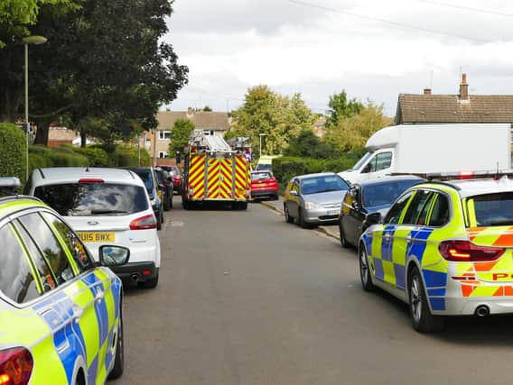 A picture from the scene of a serious collision at Dover Avenue, Banbury today (Tuesday)