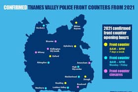 Several front counter services for Thames Valley Police have closed across the Cherwell and Oxfordshire areas. Banbury's front counter service operation hours are 8am to 4pm Monday to Friday. (Image from TVP website)