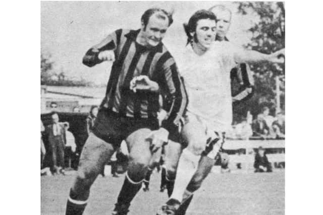 Phil lines in action against Ron Atkinson (Image from Ronnie Johnson)