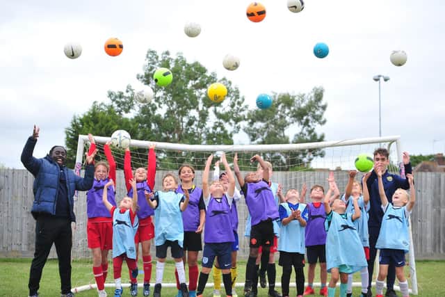 Kids enjoying school holiday camps (photo from Oxford United in the Community)