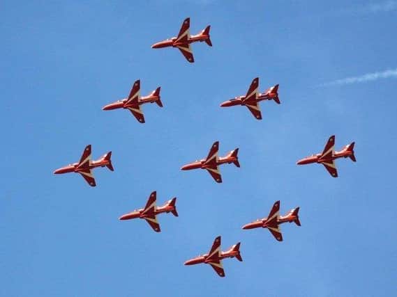 The world famous Red Arrows will fly over Banbury this afternoon (Tuesday, September 7). Photo: @MilitaryAirshow