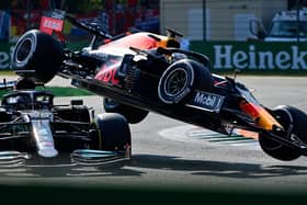 Max Verstappen ended up on top of Lewis Hamilton's Mercedes at the Italian Grand Prix