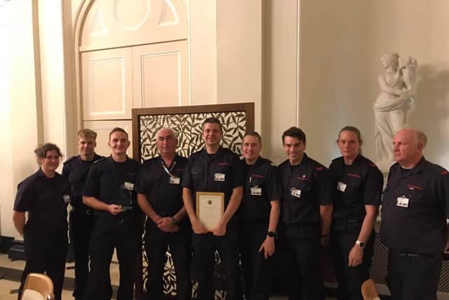 Firefighters from the Banbury Fire Station received two awards for their service at an awards ceremony at Blenheim Palace last night, Tuesday September 14. (Image from the Banbury Fire Station Facebook page)
