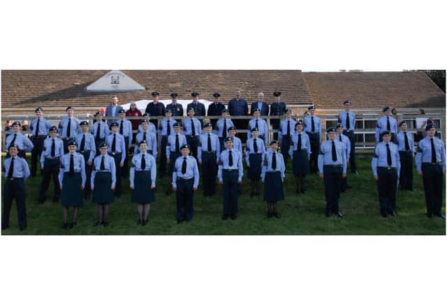 The 136 Chipping Norton  RAF Air Cadet Squadron and staff, including the newly enrolled cadets, a record-breaking intake. (photo from SAC J. Thomas- RAF Brize Norton)