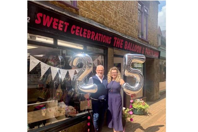 Ken and Jane Gillett mark the 25th anniversary of their business Sweet Celebrations in Banbury (Image from Sweet Celebrations Facebook page)