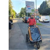 Farid Feyadi, a fashion designer, is taking on a walking trek from Birmingham to China and made stops in Banbury and nearby Shipston