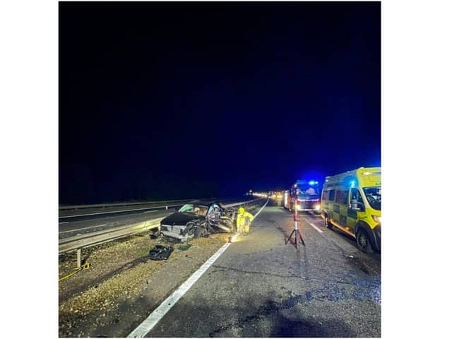 Multiple fire crews attended a road traffic collision on the M40 just after 12am Saturday October 2 (Image from Oxfordshire Fire & Rescue Facebook post)