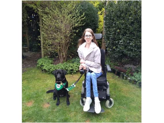 Azaria Moyse, a teenager ,with a rare hereditary condition has told how her Dogs for Good assistance dog has given her the confidence to go out alone again, for the first time in nearly five years (Submitted photo)