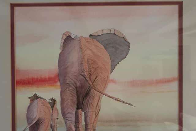 A wonderful painting of elephants by Margaret Allen, who has died aged 88