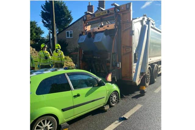 Oxfordshire Fire & Rescue respond to a collision involving a bin lorry in Middle Barton on Tuesday October 5 (Image from Oxfordshire Fire & Rescue Facebook page)