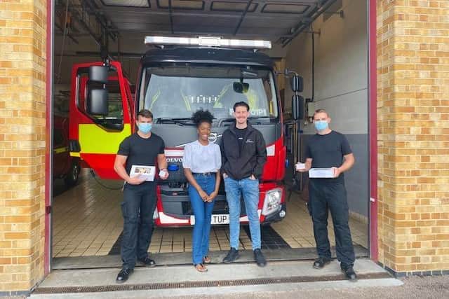 Cake delivery to Banbury firefighters by Blencowe's bakery (submitted photo)