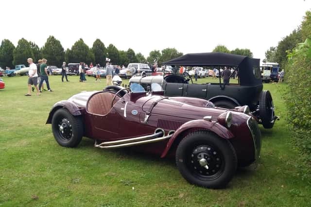 Frazer Nash and a Lagonda on display at the Banbury Classic Car and Bike Meet event held at the Banbury Cricket Club monthly over the summer (Image by Gareth Morgan)