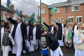 Hundreds of people paraded through the town to celebrate the birth of the prophet Muhammad.