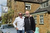 Stuart Stanley (Left) with Star Wars Actor Ian McDiarmid outside The George &amp; Dragon