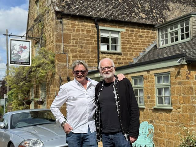 Stuart Stanley (Left) with Star Wars Actor Ian McDiarmid outside The George &amp; Dragon