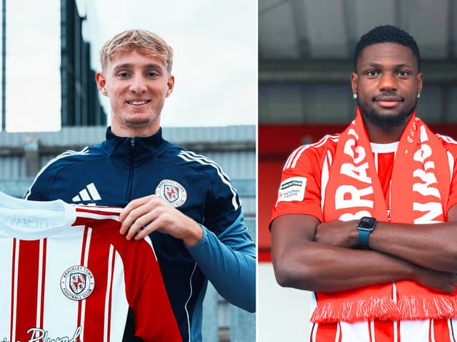 Jack Lorentzen-Jones (left) and Jamar Smith (right) have joined Brackley Town.