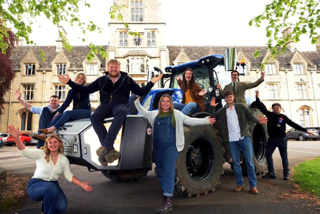 Kaleb Cooper joined Royal Agricultural University students to launch his new agricultural bursary at the Cirencester university.