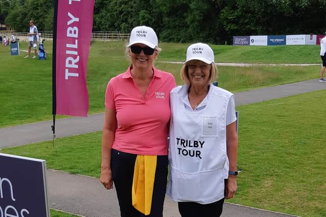 Middleton Cheney's Gail Hill and her caddy Marion Birch