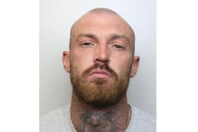 Lewis Bland has been jailed for 30 months after attacking his ex-girlfriend while she was sleeping.