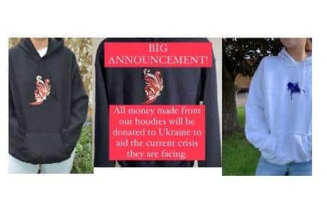Pupils at Tudor Hall School have been successfully selling oriental hoodies to raise money for Ukraine.