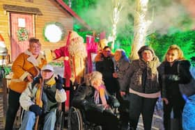 Chacombe Park residents enjoying their visit to Blenheim Palace to see Santa and the Christmas lights.