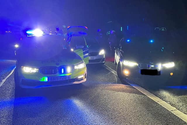 The police performed a high-speed box manoeuvre on a stolen car on the M40 last evening.
