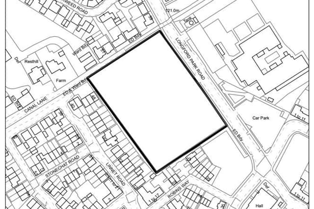 A map of the site of the proposed care home at Longford Park, Banbury