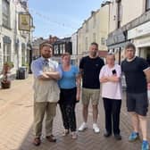 Barry Whitehouse, proprietor of The Artery, (left) with other traders of the Old Town area of Banbury