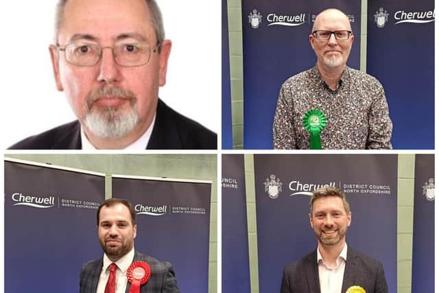 The leaders of the four biggest groups represented within Cherwell District Council, Cllr Barry Wood, Cllr Ian Middleton, Cllr Sean Woodcock and Cllr David Hingley.