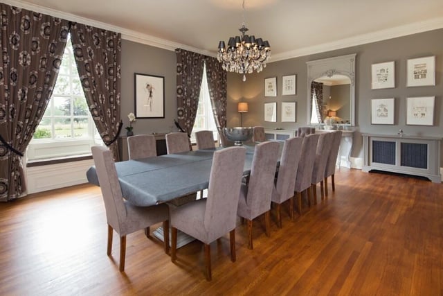 The dining room is an ideal place to host guests.