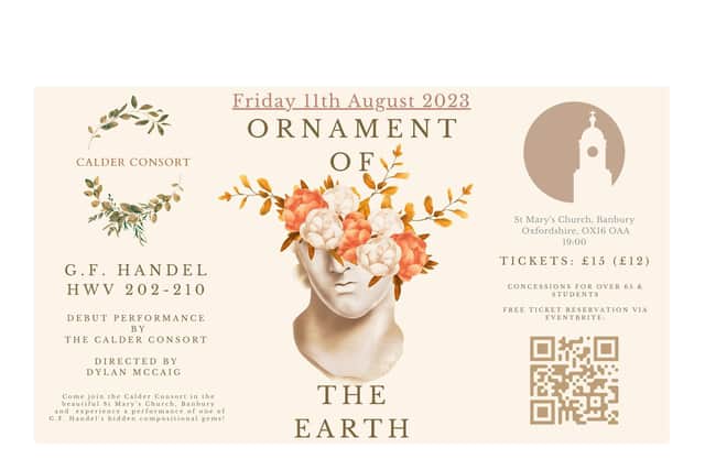 The Calder Consort are set to perform their debut concert 'Ornament of the Earth' at St Mary's Church, Banbury on Friday 11th August at 7pm.