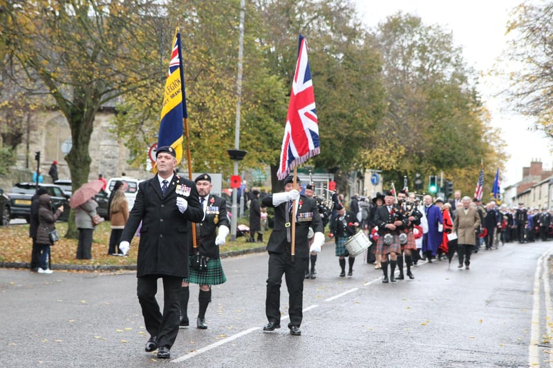 The parade marched from Winchester House School down the High Street to the Brackley War Memorial.