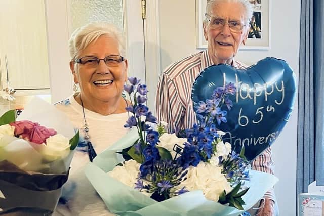 Eileen and William Johnson who celebrated their 65th wedding anniversary last Wednesday