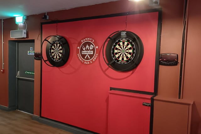 The bar is fully kitted out for those wanting a game of darts.