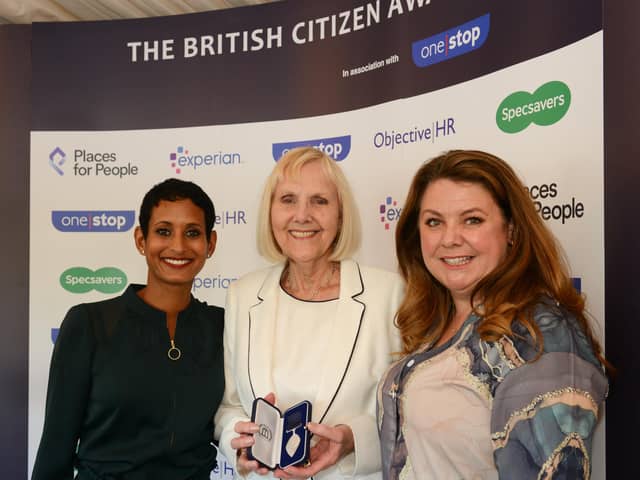 Event host Naga Munchetty, Joan Bond and Lisa Collins, from Objective HR