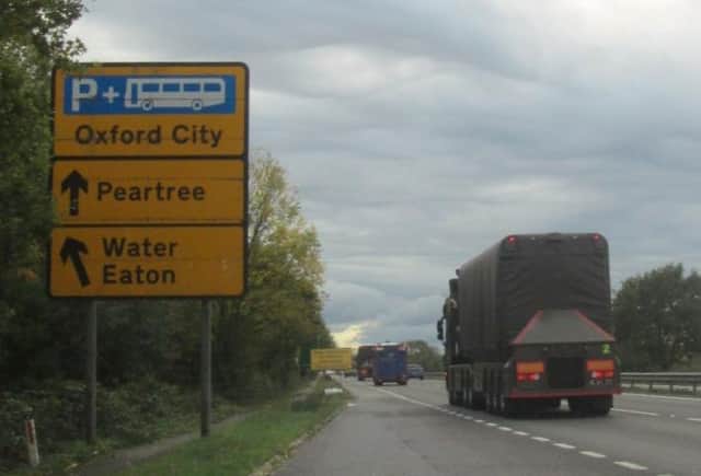 Nigel Days photo of a convoy carrying nuclear warheads down the A34 from the M40
